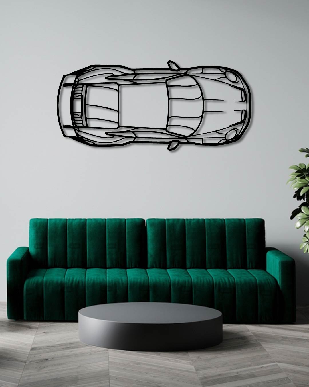 PORSCHE 911 992 GT3 RS PERSPECTIVE TOP VIEW METAL WALL ART