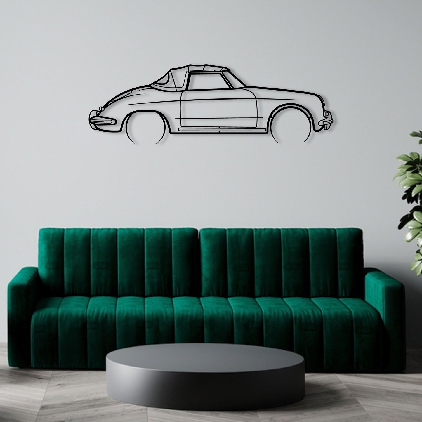 PORSCHE 356 SPEEDSTER DETAILED METAL WALL ART