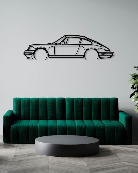 PORSCHE 911 COUPE 1984 DETAILED METAL WALL ART