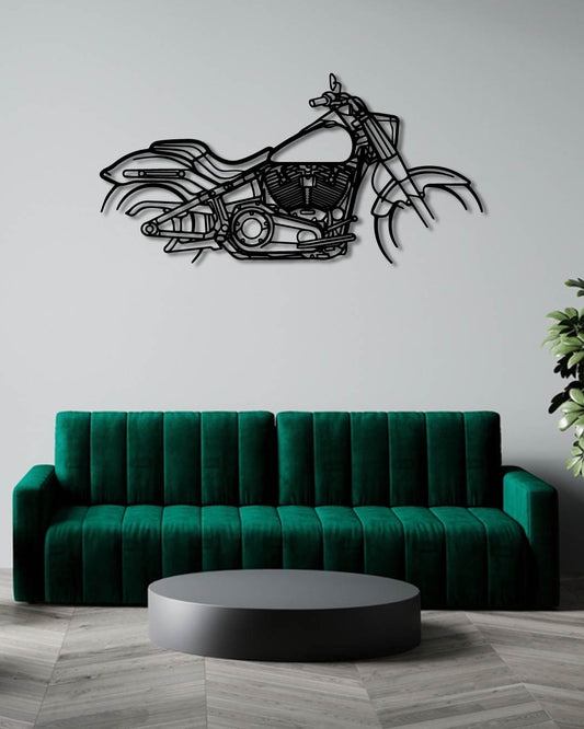 Fat Boy Motorcycle metal wall art frame