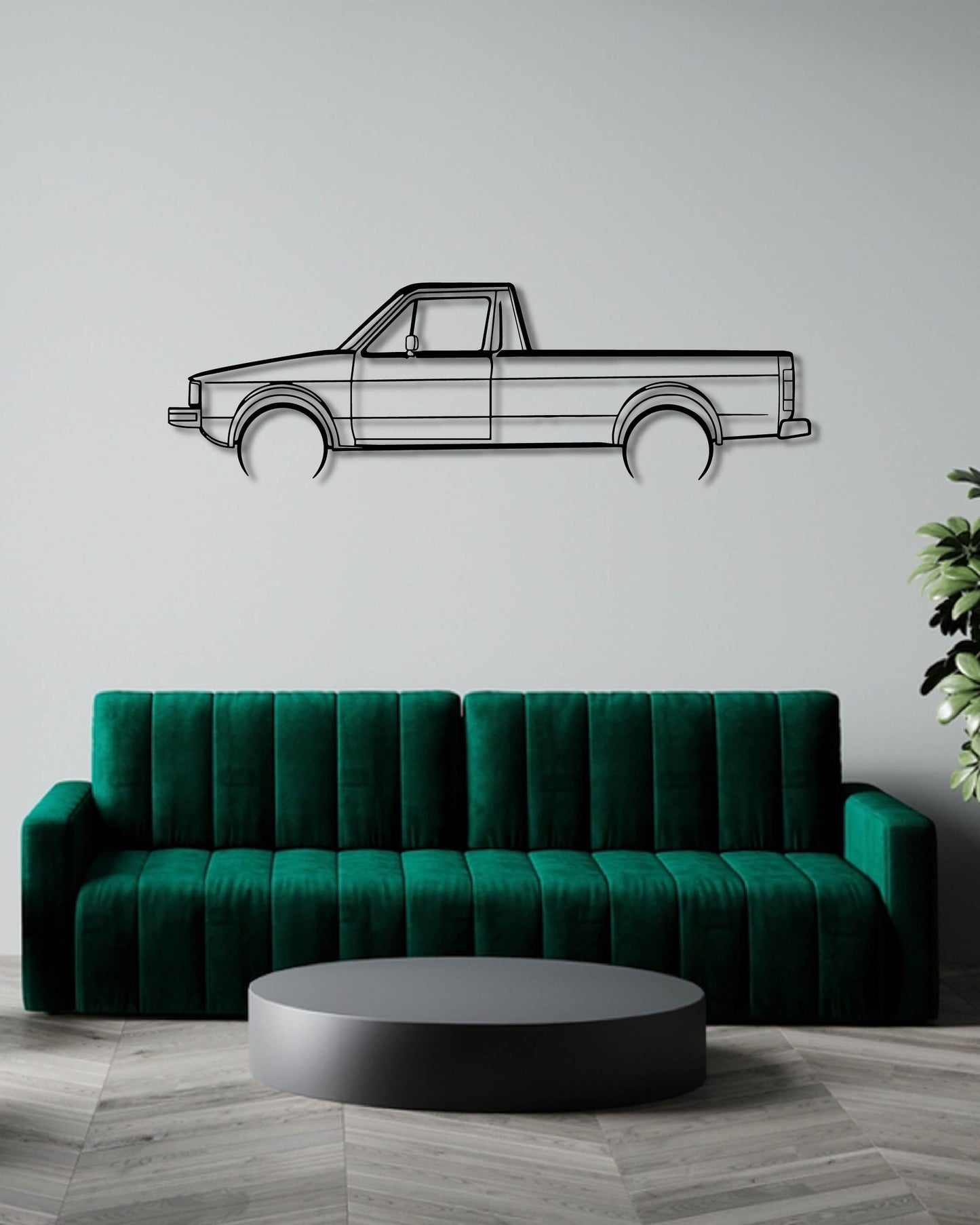 VW CADDY PICKUP metal wall art frame