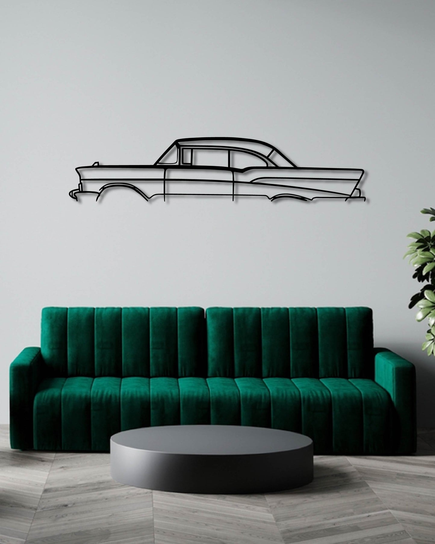 CHEVROLET BEL AIR 1957 VINTAGE metal wall art frame