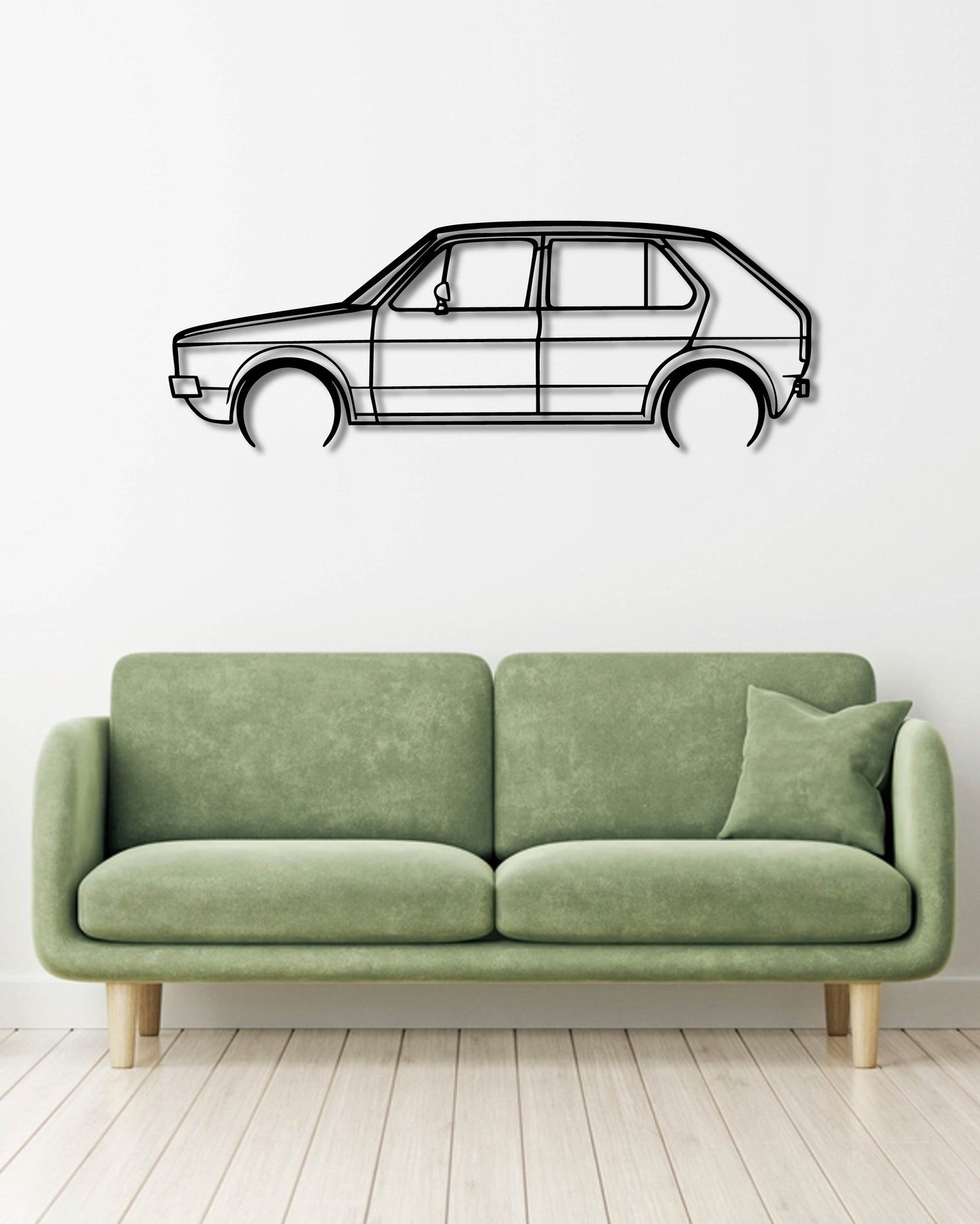 VW GOLF MK 1 4 DOOR METAL WALL ART