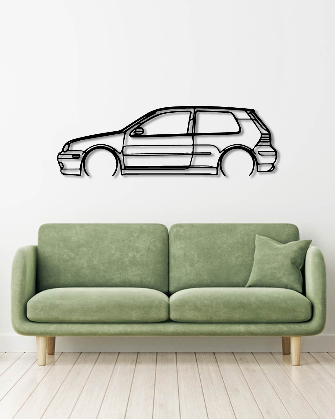 VW Golf GTI Mk4 Detailed metal wall art frame