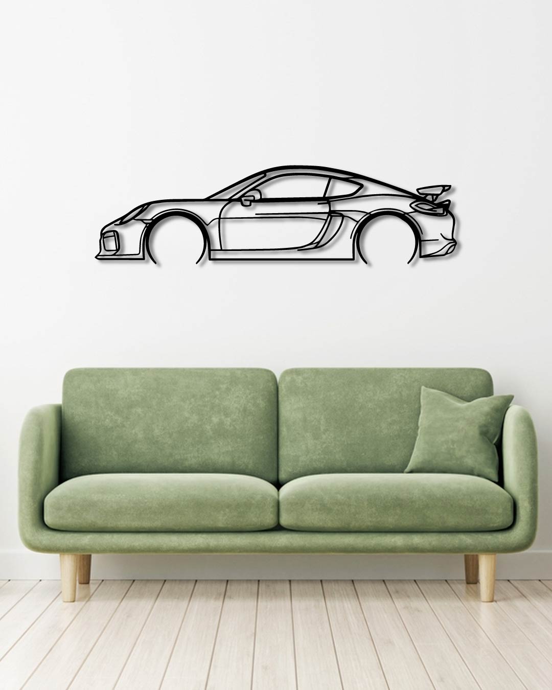 Porsche Caymen 981 GT4 DETAILED metal wall art frame