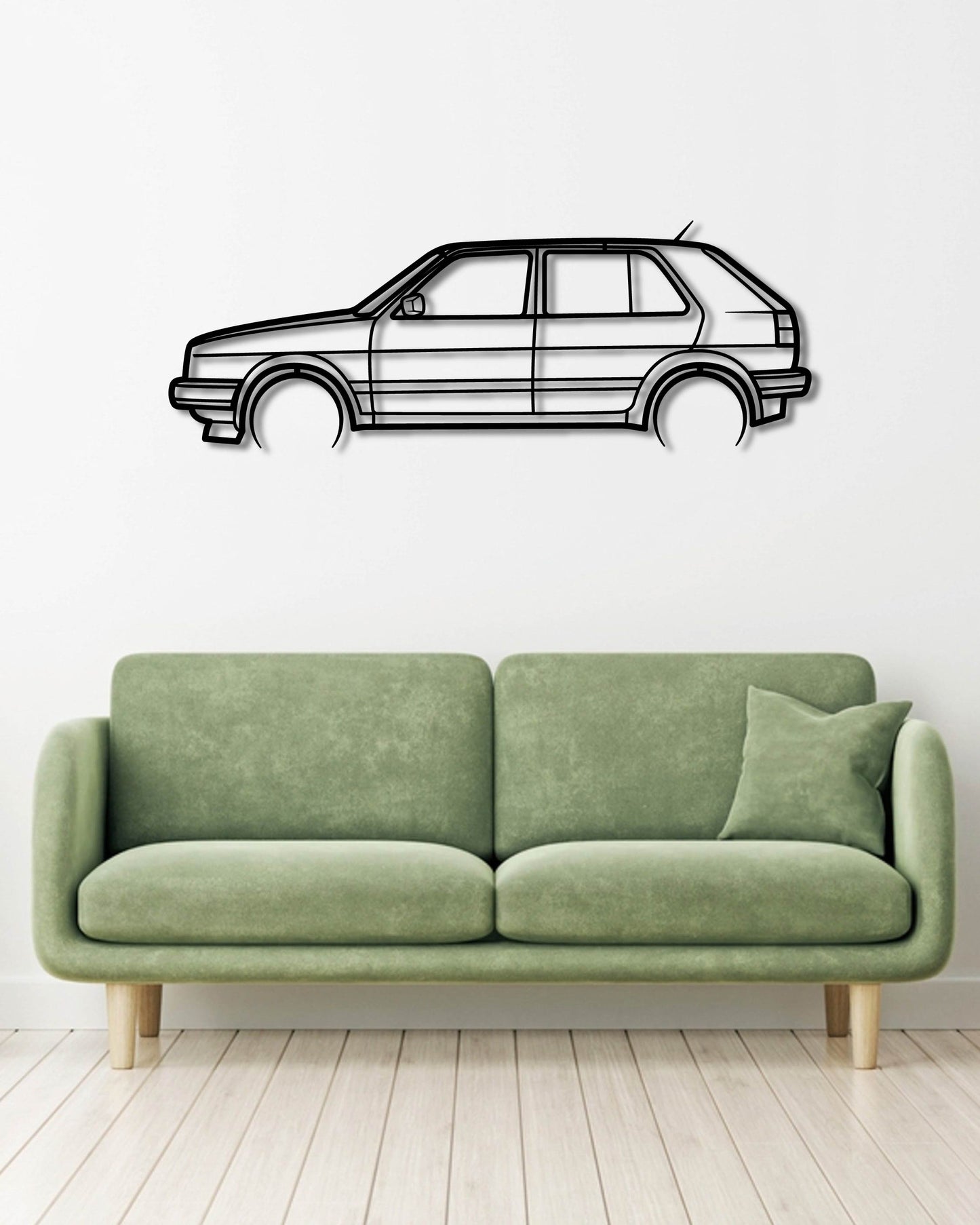 VW GOLF MK 2 4 DOOR METAL WALL ART