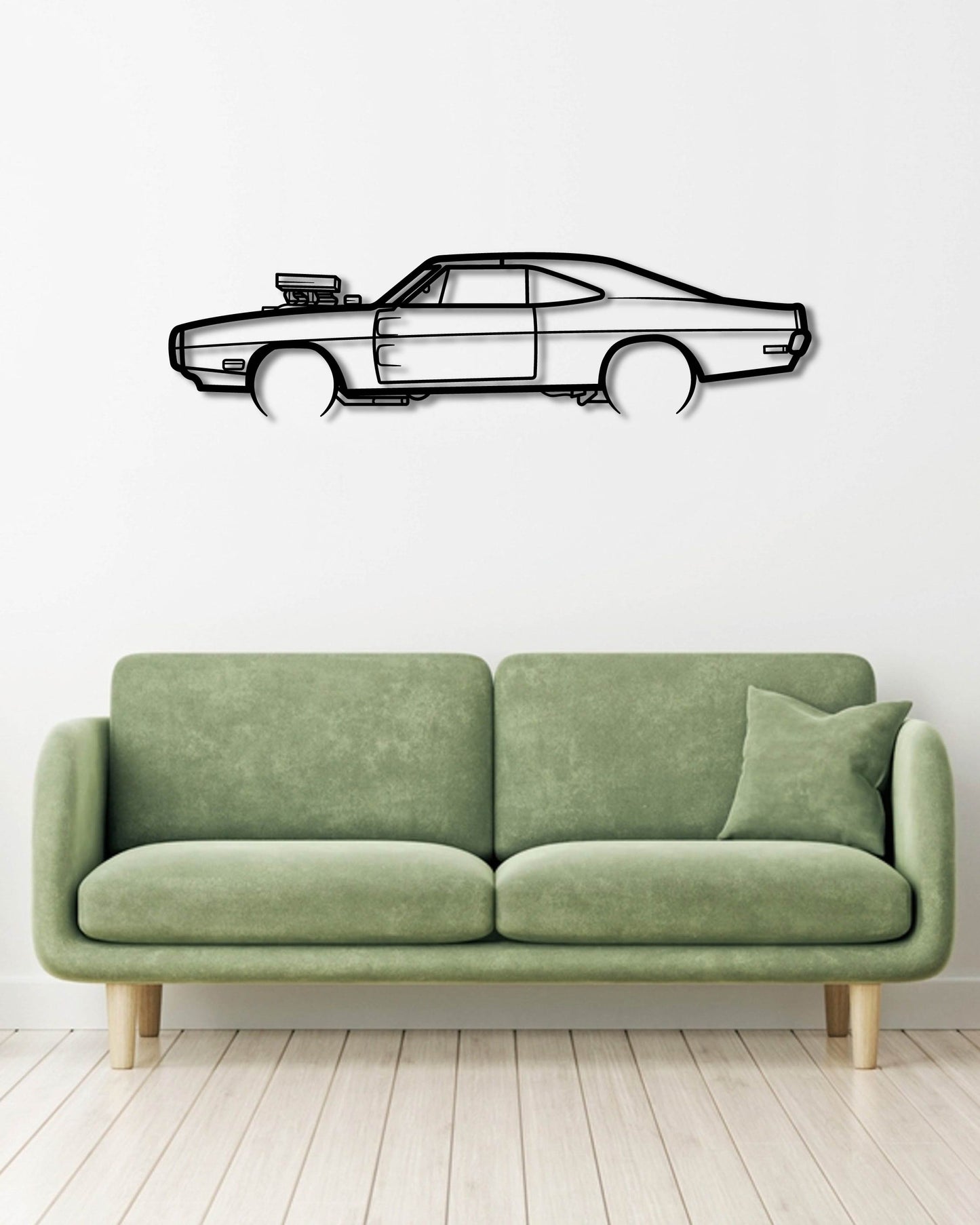 DOM'S 68 CHARGER FAST AND FURIOUS METAL WALL ART
