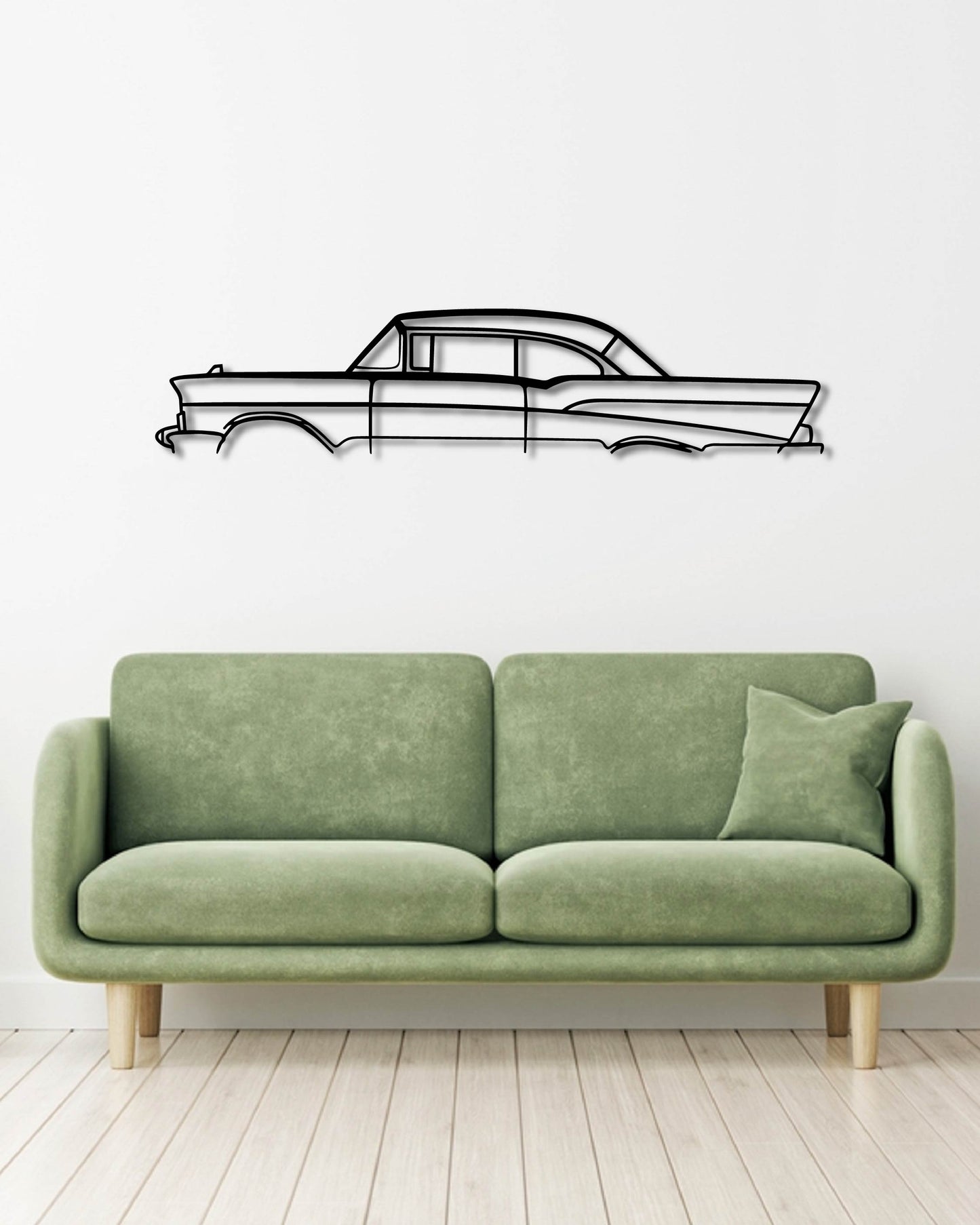 CHEVROLET BEL AIR 1957 VINTAGE metal wall art frame