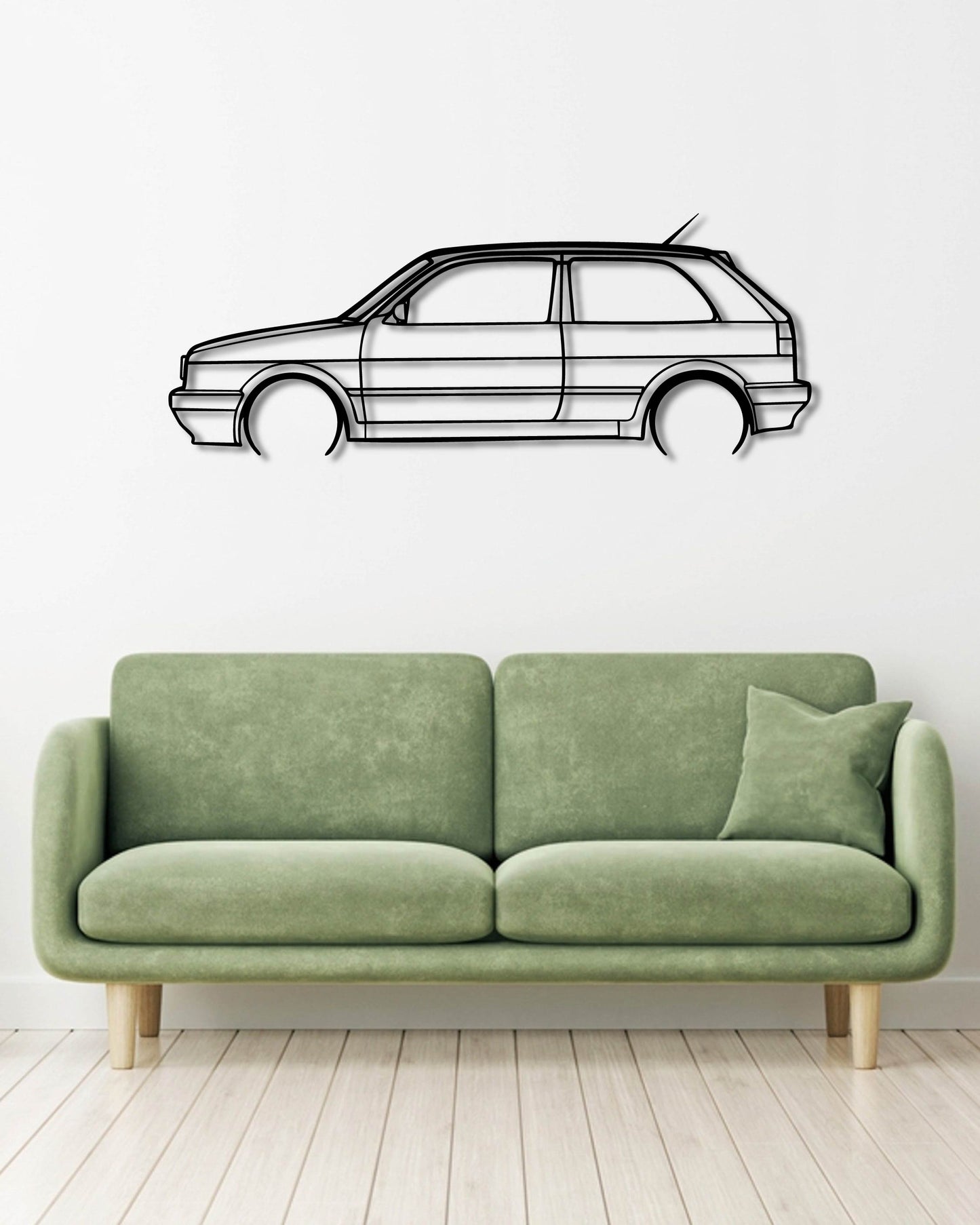 VW GOLF MK 2 2 DOOR METAL WALL ART