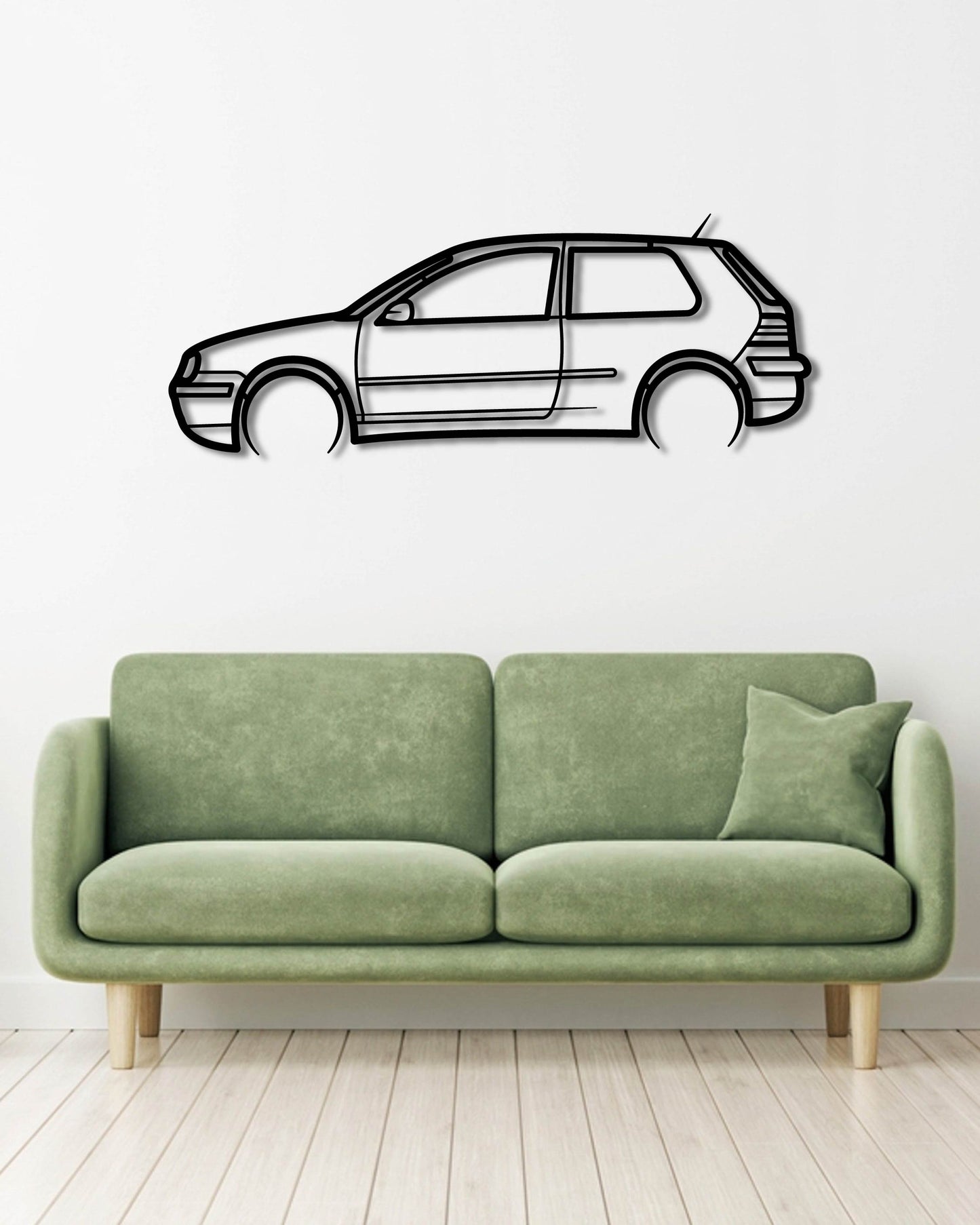 VW GOLF MK 4 2 DOOR METAL WALL ART