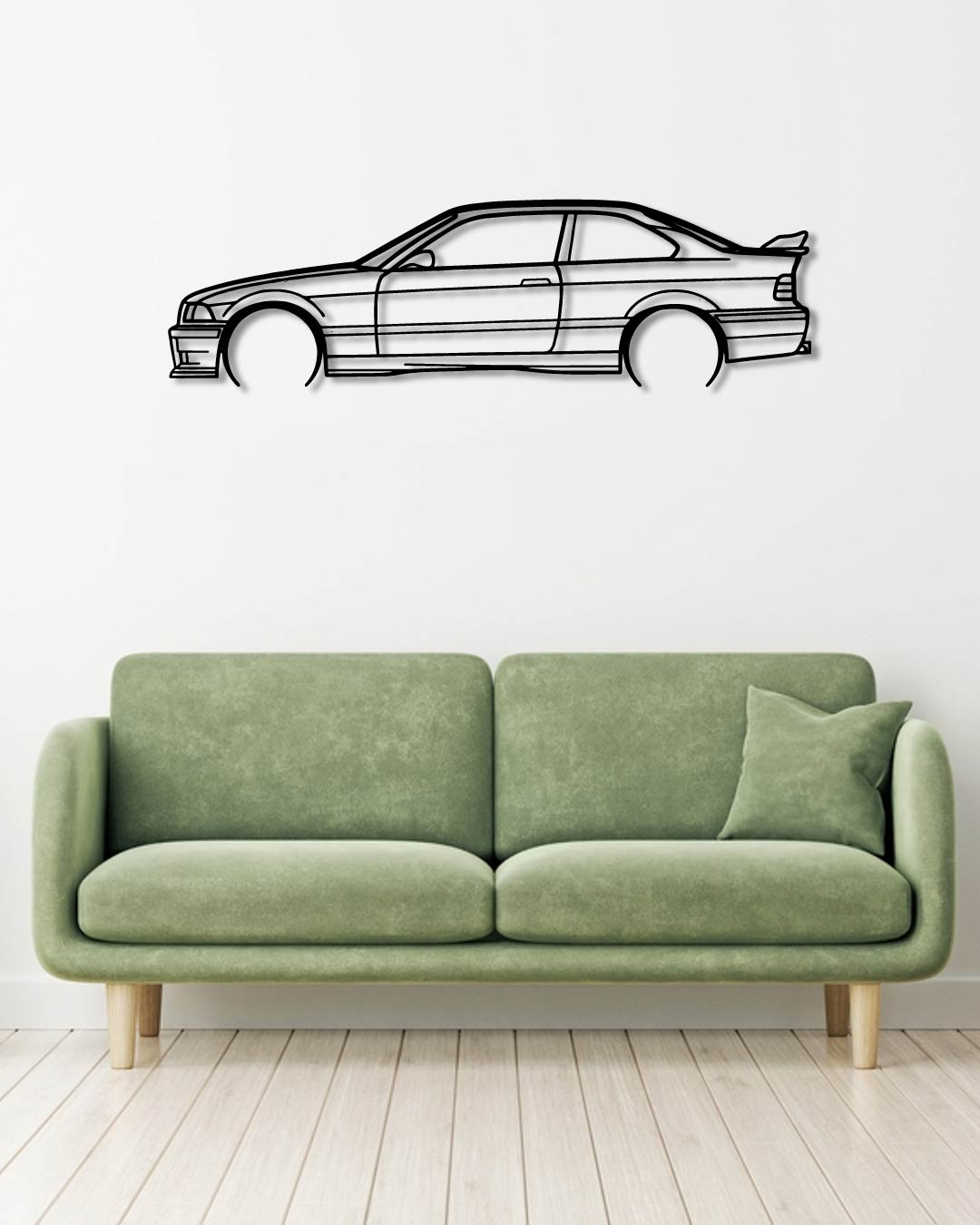 BMW E36 M3 DETAILED metal wall art frame