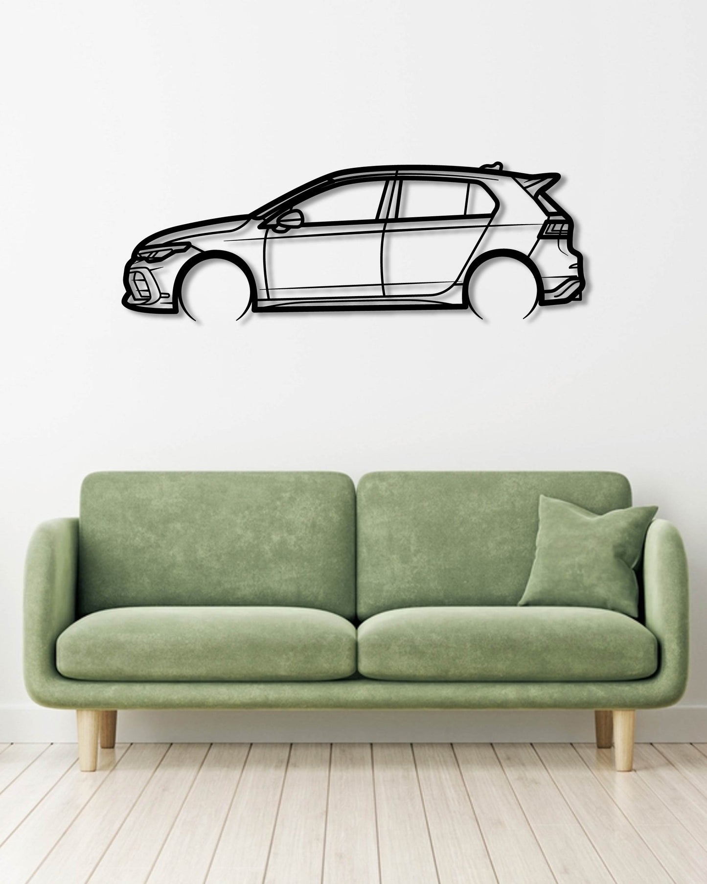 VW GOLF 8 R DETAILED METAL WALL ART