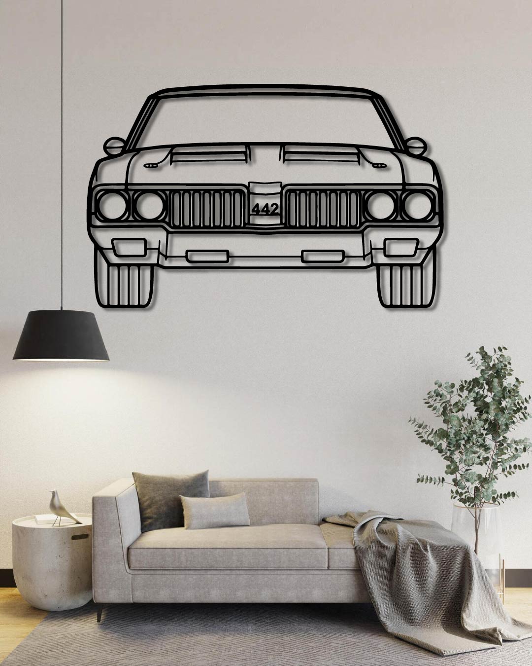 Oldsmobile 442 1970 Front Perspetive Metal Wall Art