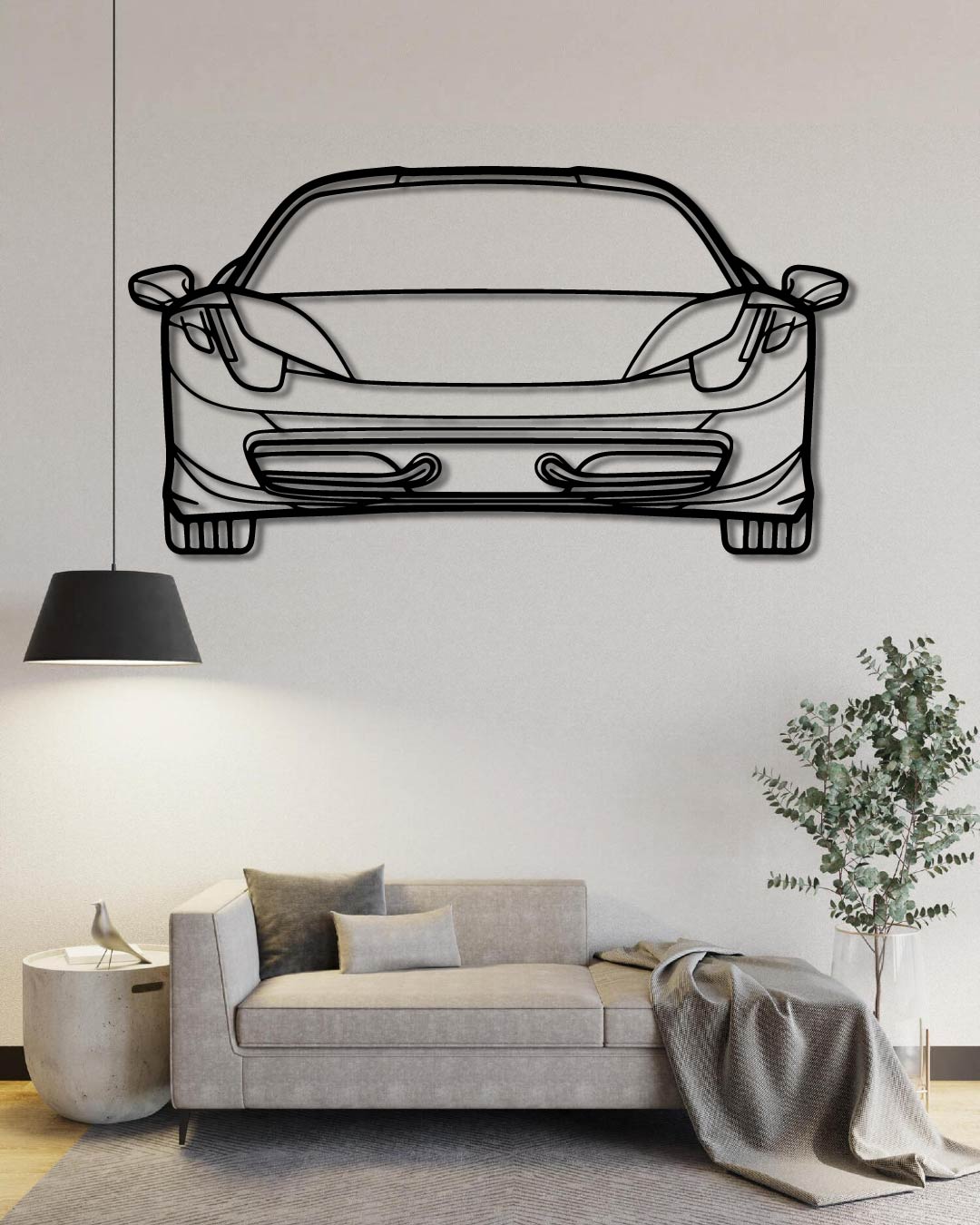 Ferrari 458 Italia 2005 Front Perspetive Metal Wall Art