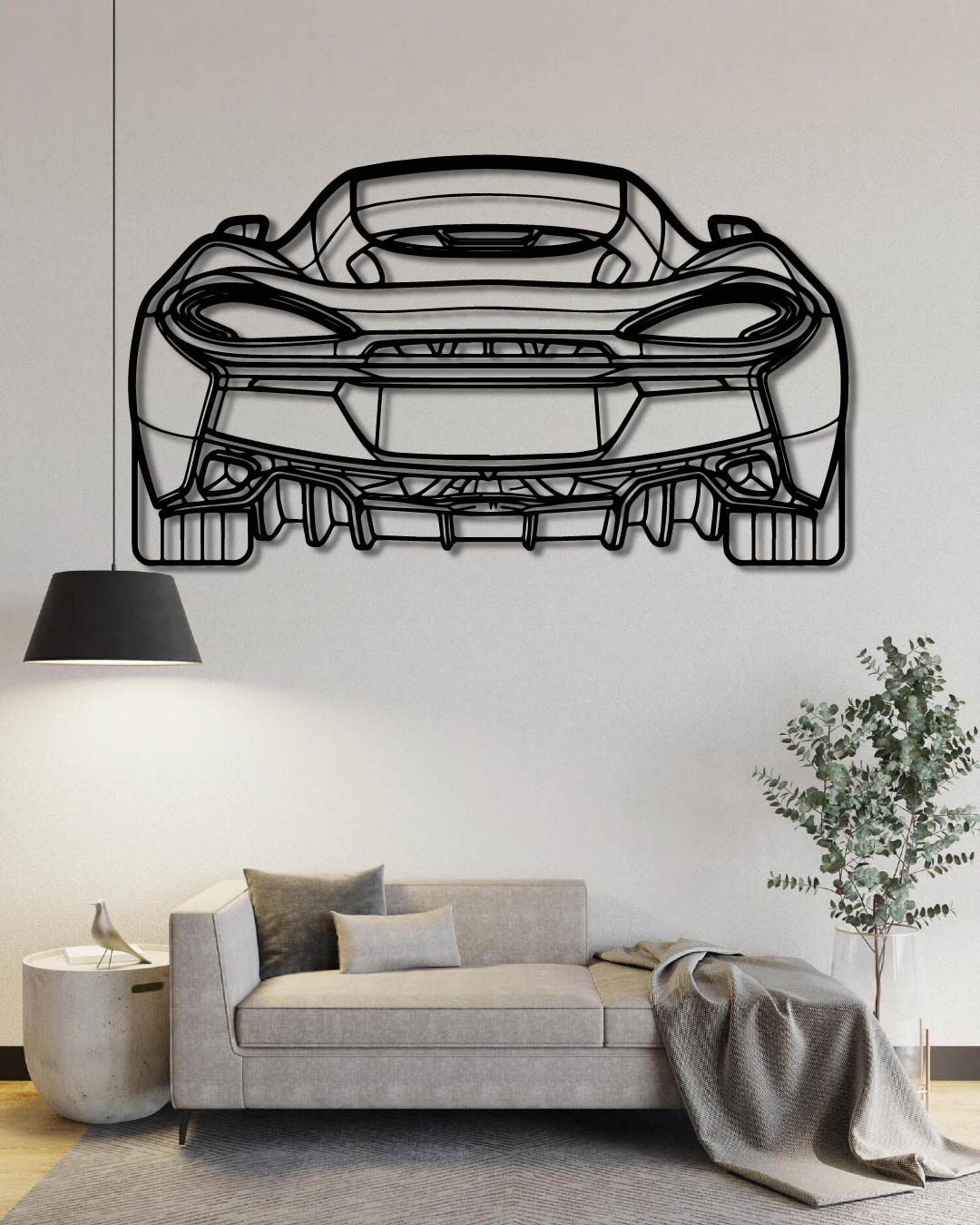 Mclaren 570GT Back Perspetive Metal Wall Ar