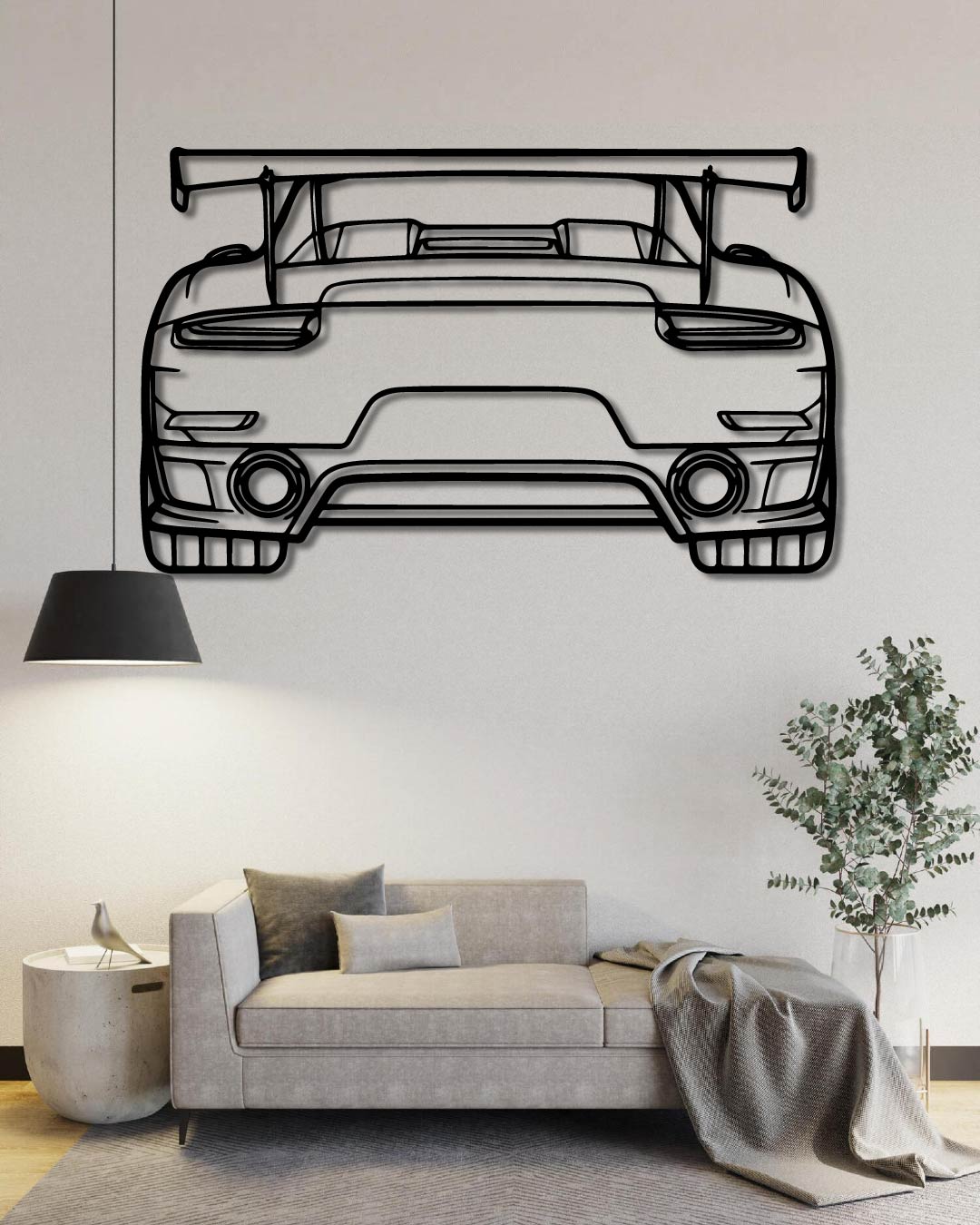 Porsche 911 GT2 RS model 991 Back Perspetive Metal Wall Art