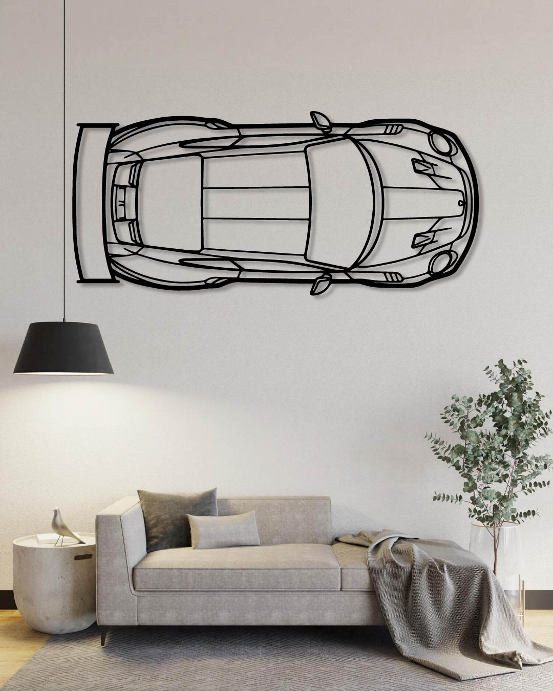 Porsche 911 GT2 RS model 991 Top Perspetive Metal Wall Art.