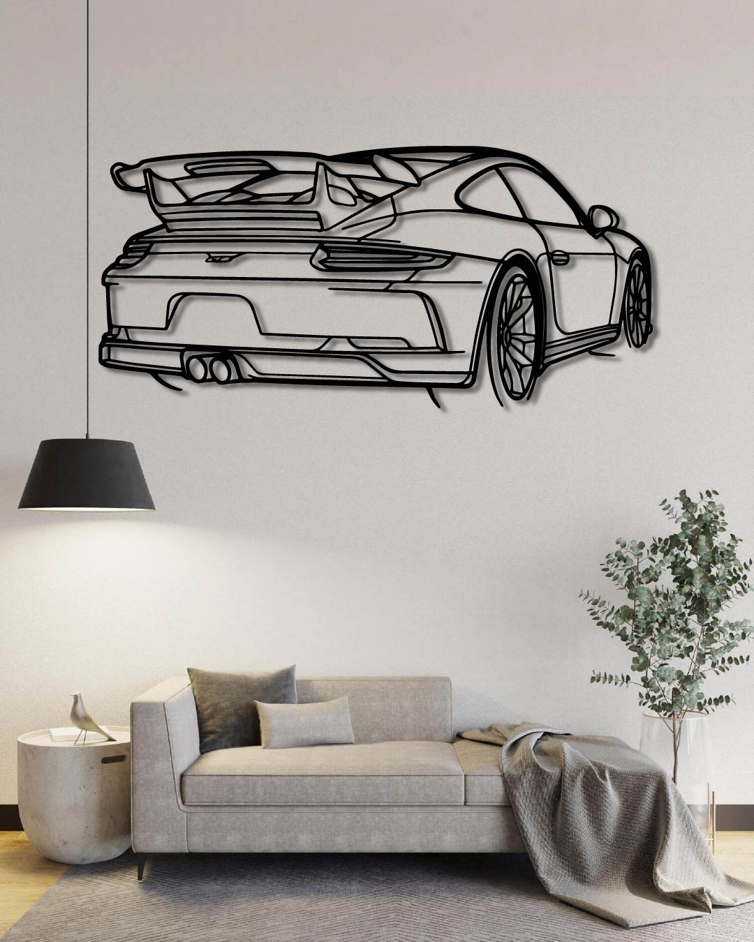 Porsche 911 GT3 model 991 Back Perspetive Metal Wall Art