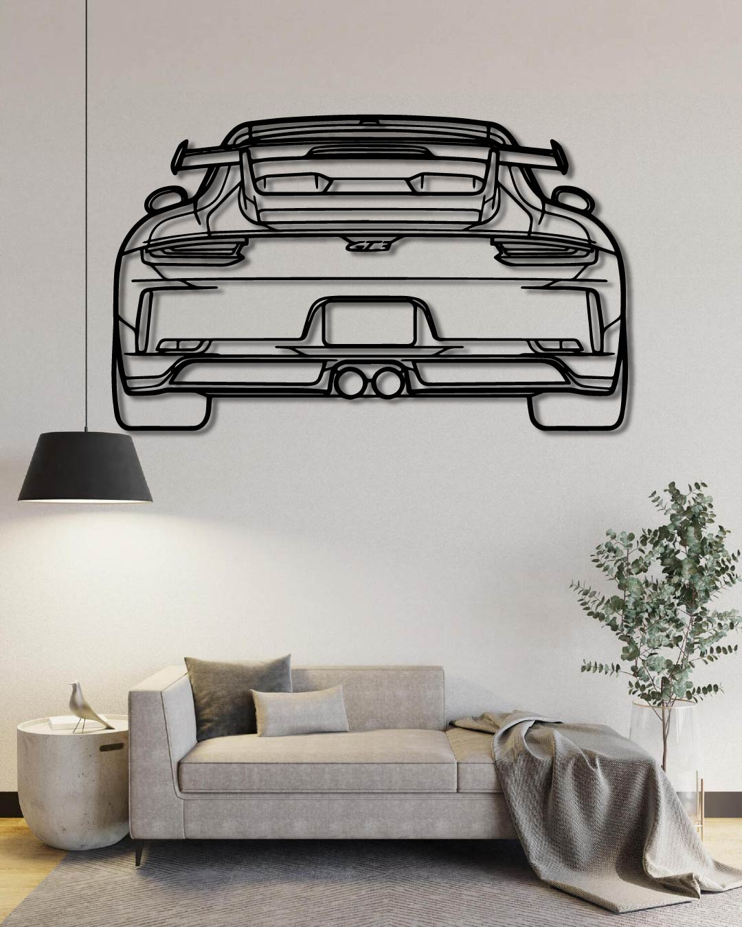 Porsche 911 GT3 model 991 Back Perspetive Metal Wall Art