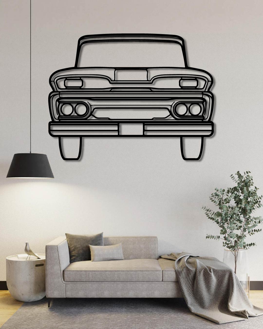 Chevrolet C10 1961 Front Perspetive Metal Wall Art