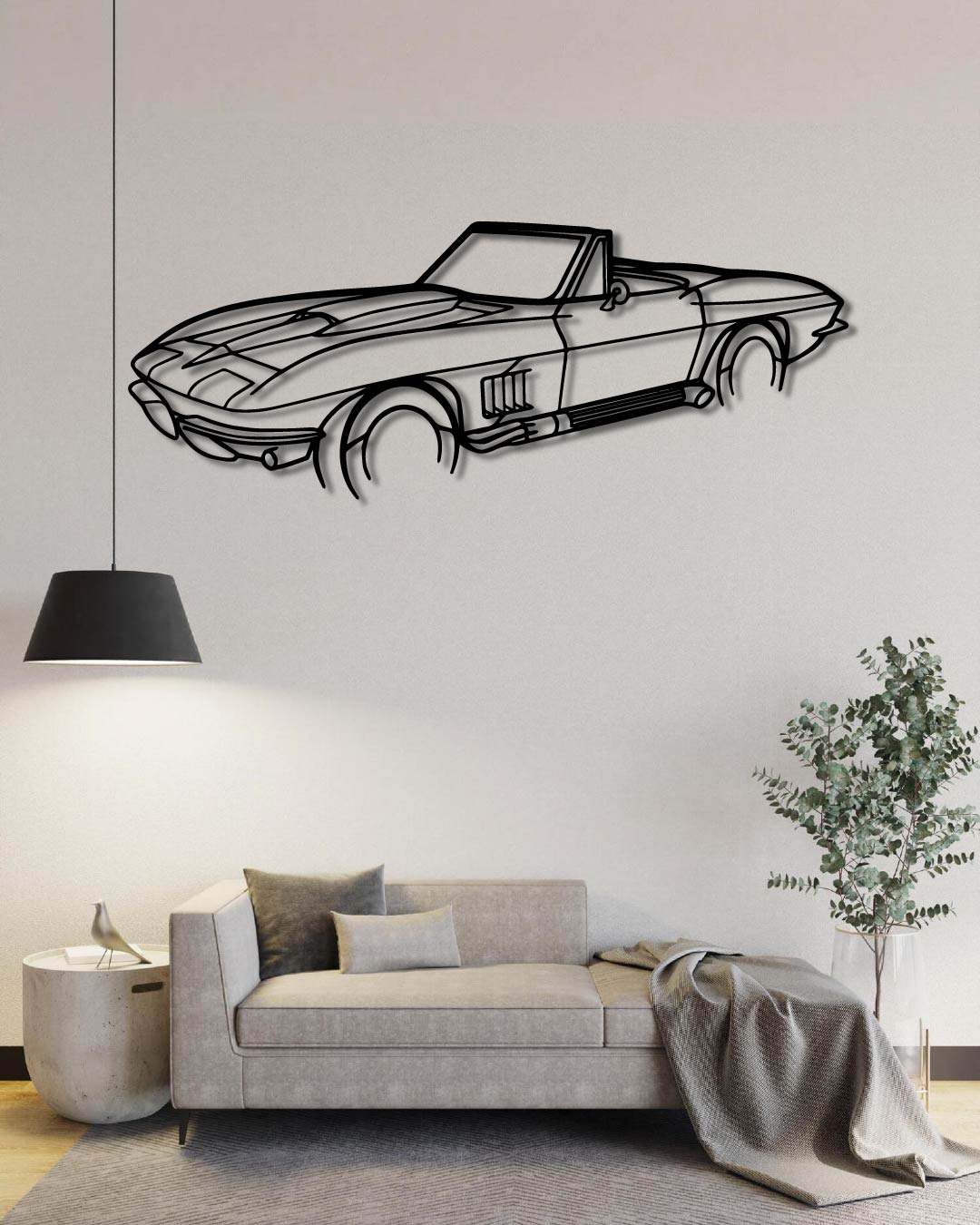 Corvette C2 Perspetive Metal Wall Art