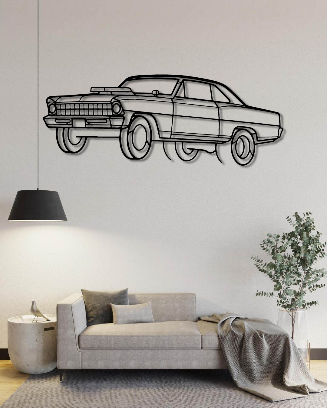 Chevrolet Chevy II 1967 Perspetive Metal Wall Art.ai