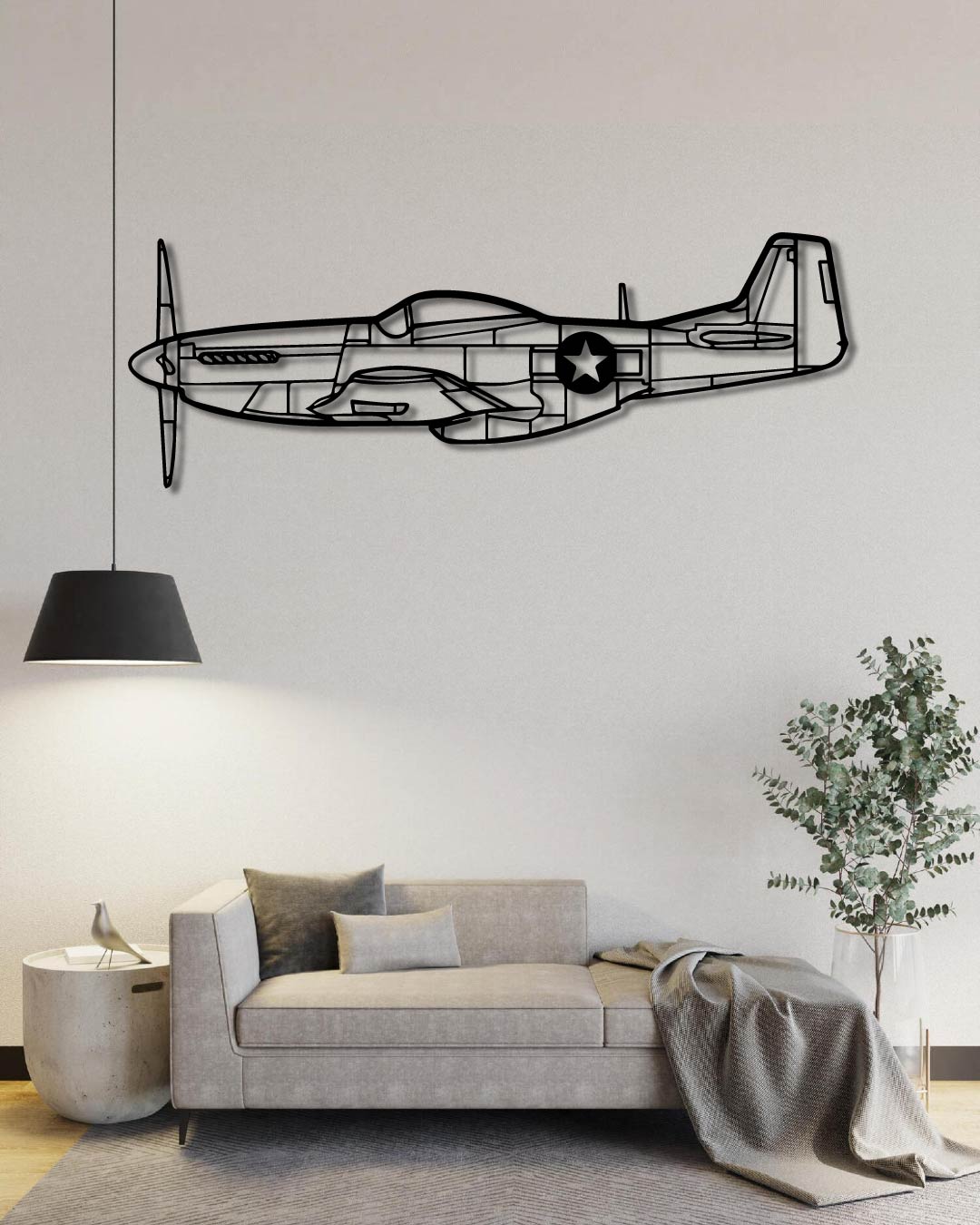 P-51 Mustang Metal Wall Art