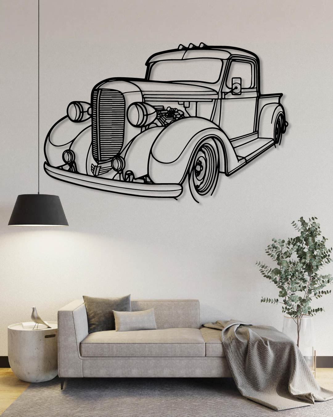 Ford Pickup 1938 Perspetive Metal Wall Art