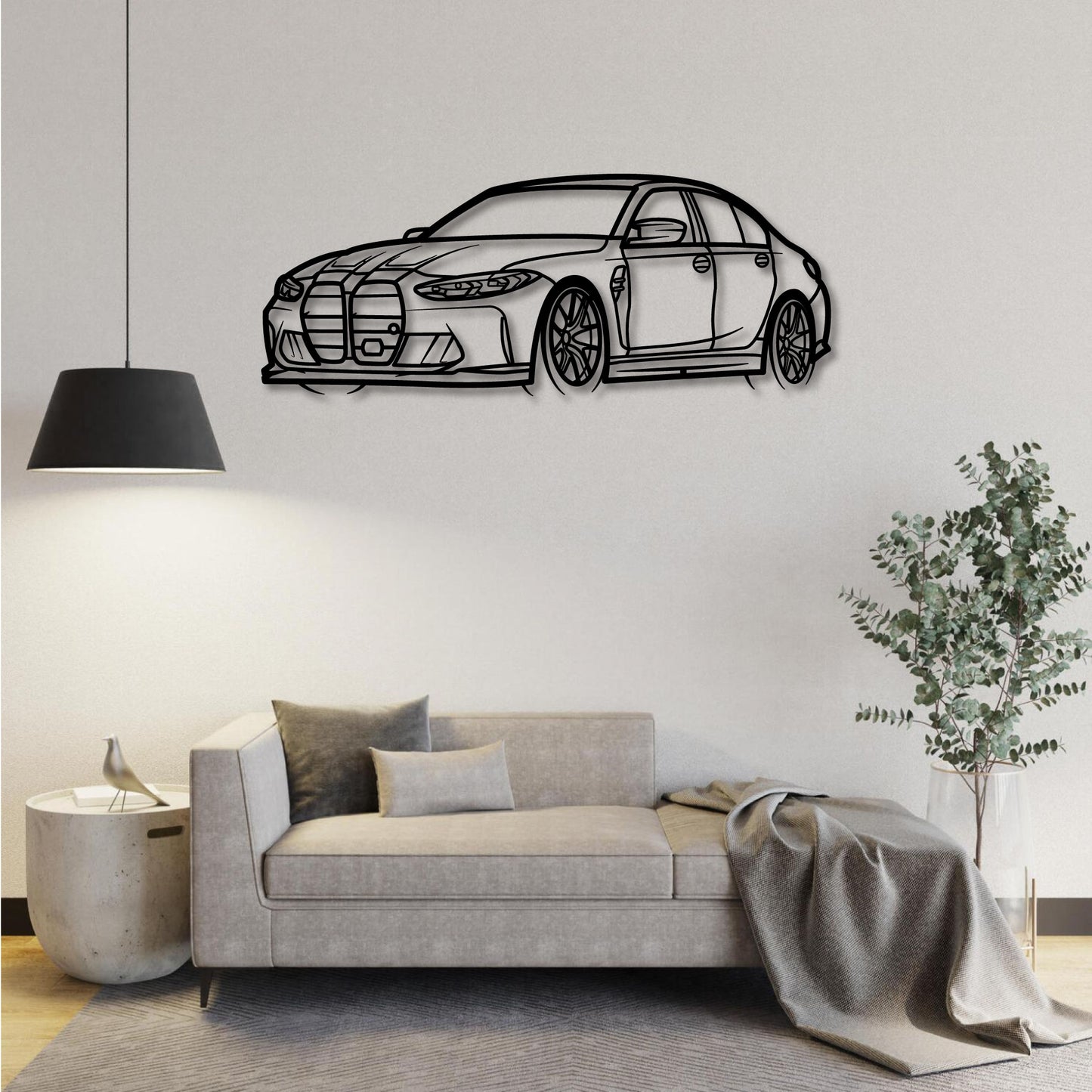 BMW M3 G80 FRONT THREE QUARTER PERSPECTIVE 4 METAL WALL ART