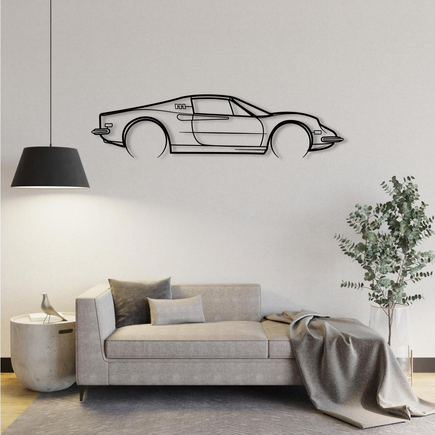 FERRARI DINO DETAILED METAL WALL ART