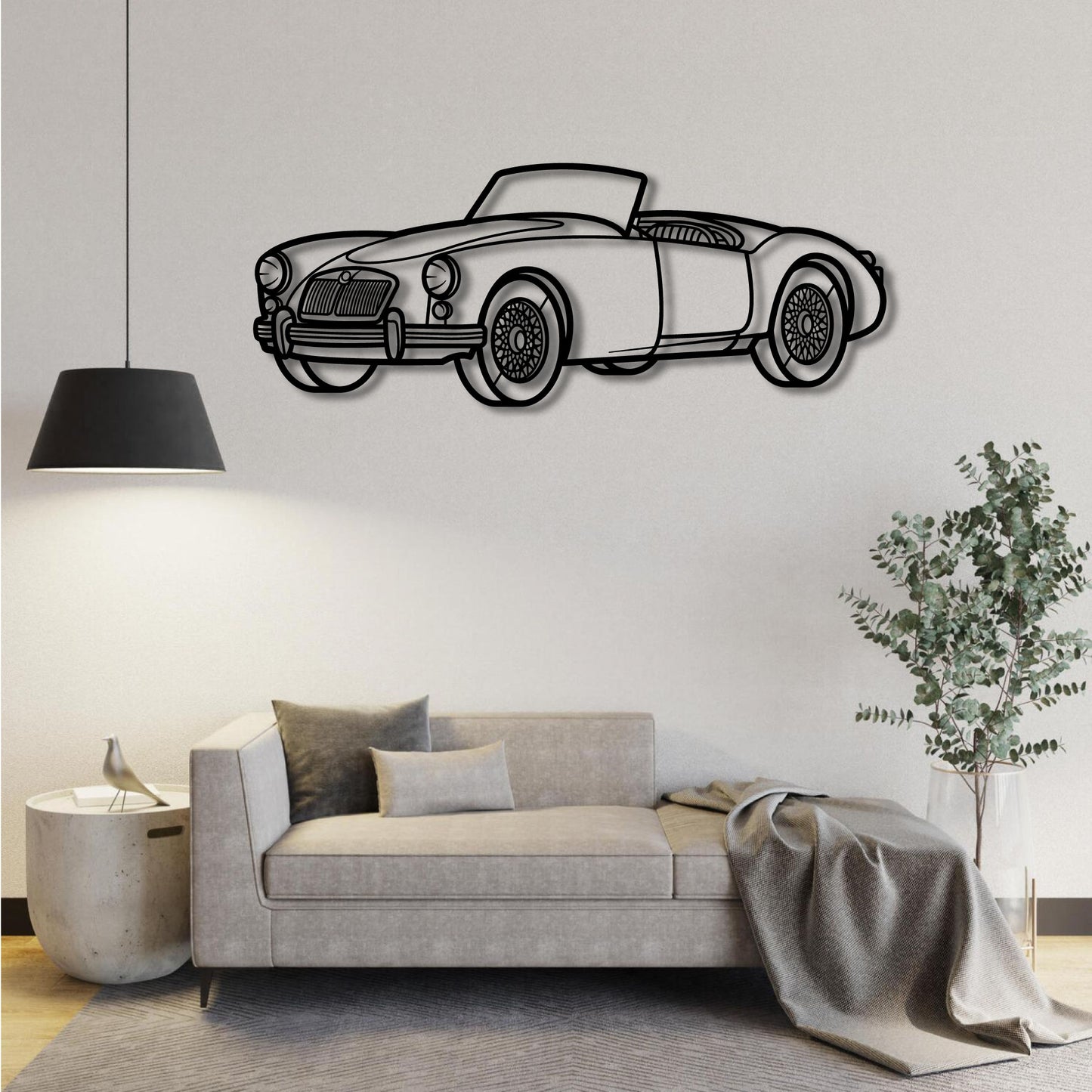 MG A 1500 ROADSTER 1956 PERSPECTIVE METAL WALL ART