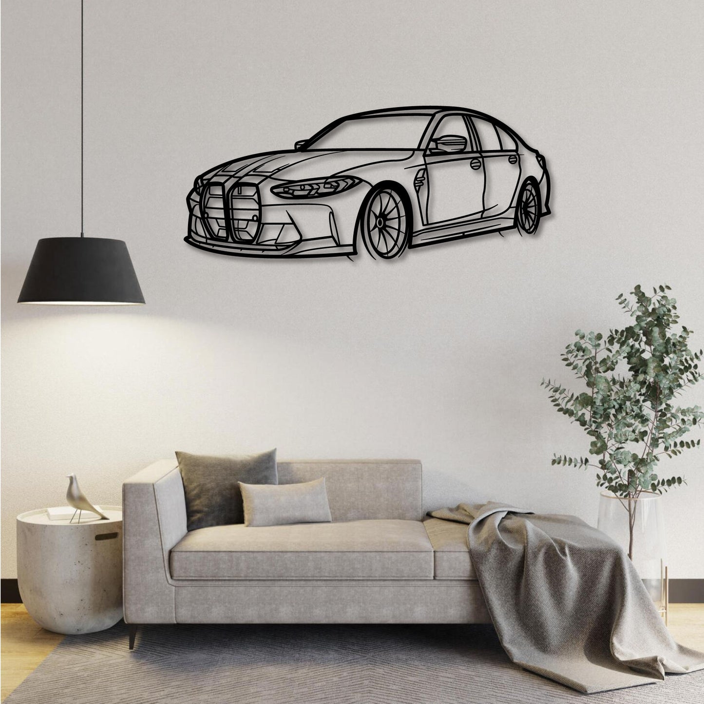 BMW M3 G80 FRONT THREE QUARTER PERSPECTIVE 3 METAL WALL ART