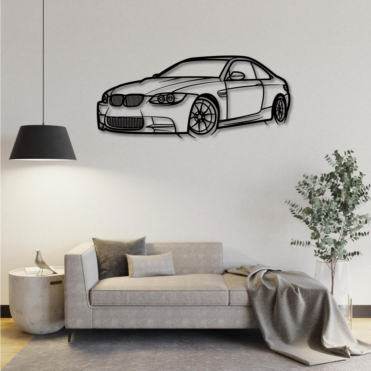 BMW M3 E92 FRONT THREE QUARTER PERSPECTIVE METAL WALL ART