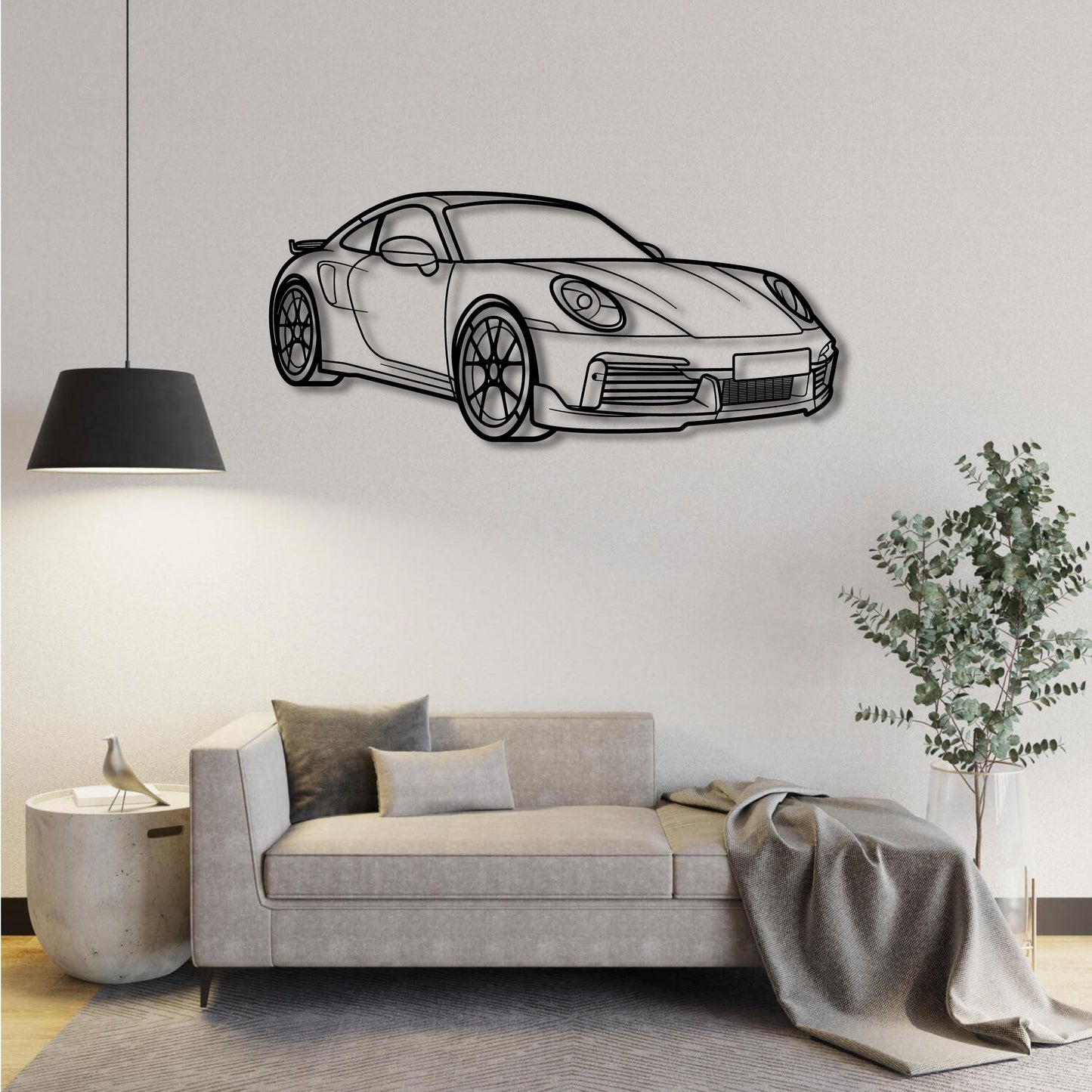 PORSCHE 911 TURBO S COUPE PERSPECTIVE METAL WALL ART