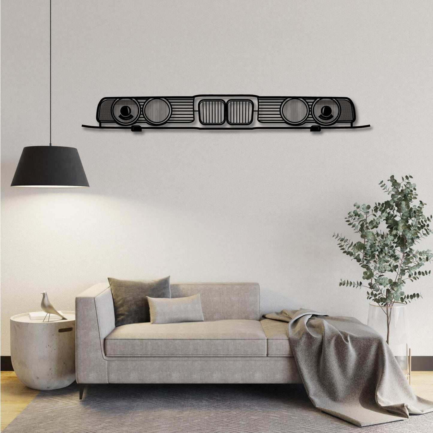 BMW E34 HEADLIGHTS FRONT GRILL METAL WALL ART
