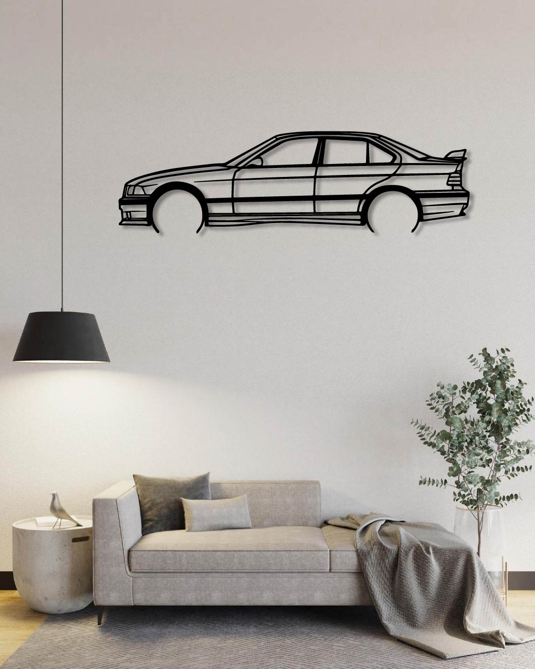 BMW E36 M3 SEDAN Metal wall art frame