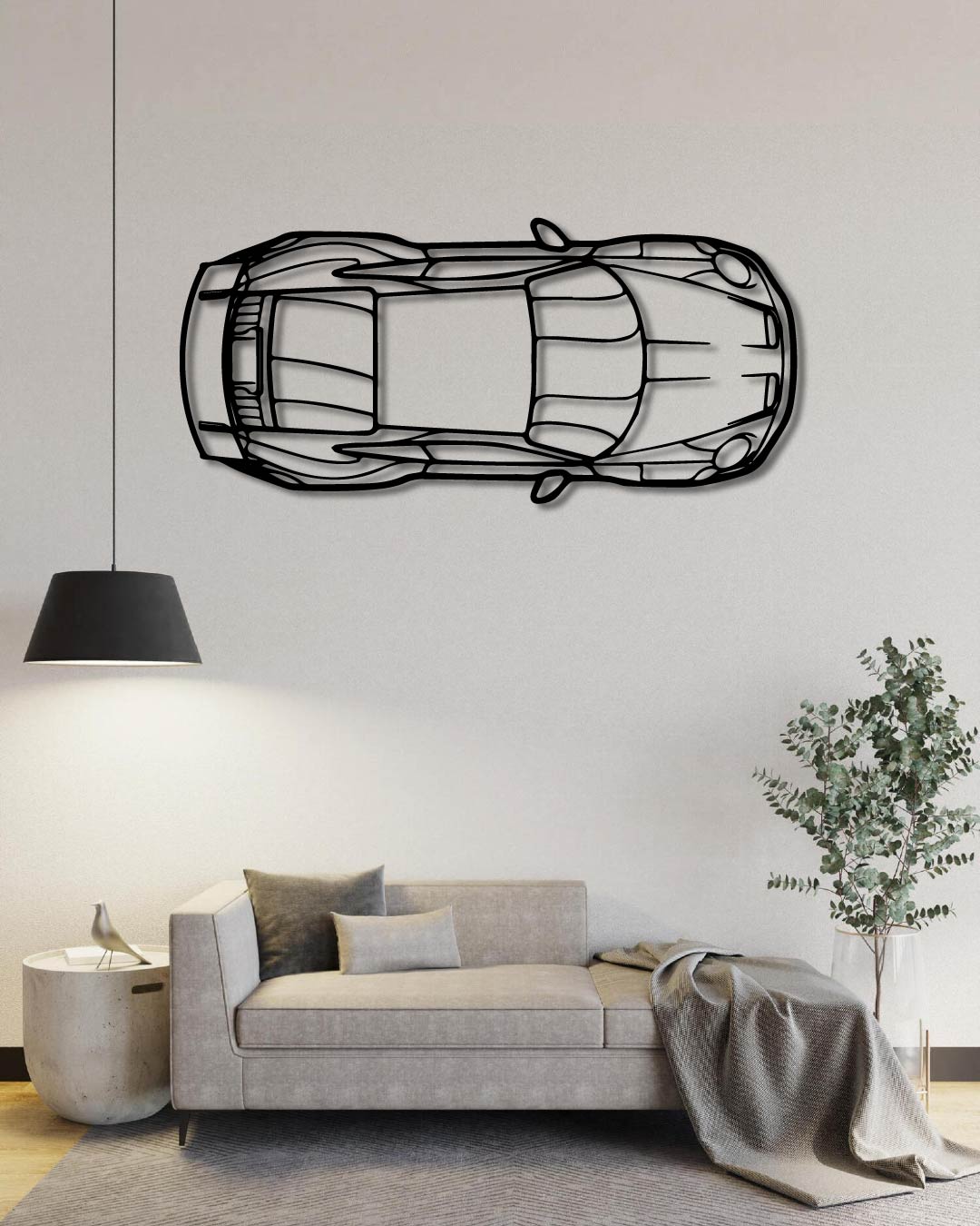 PORSCHE 911 992 GT3 RS PERSPECTIVE TOP VIEW METAL WALL ART