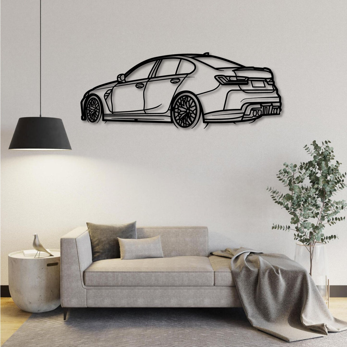 BMW M3 G80 BACK THREE QUARTER PERSPECTIVE METAL WALL ART