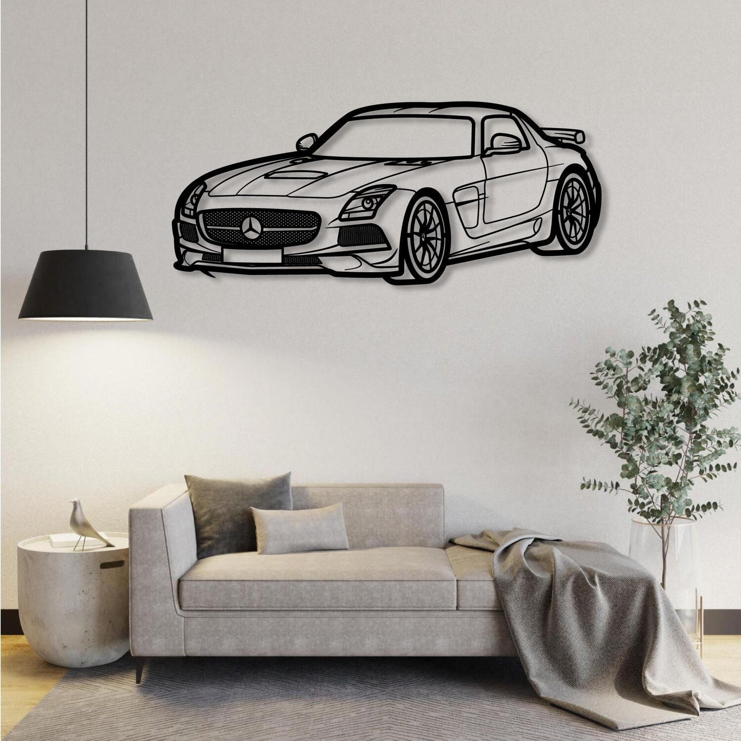 MERCEDES BENZ SLS AMG 2014 PERSPECTIVE METAL WALL ART