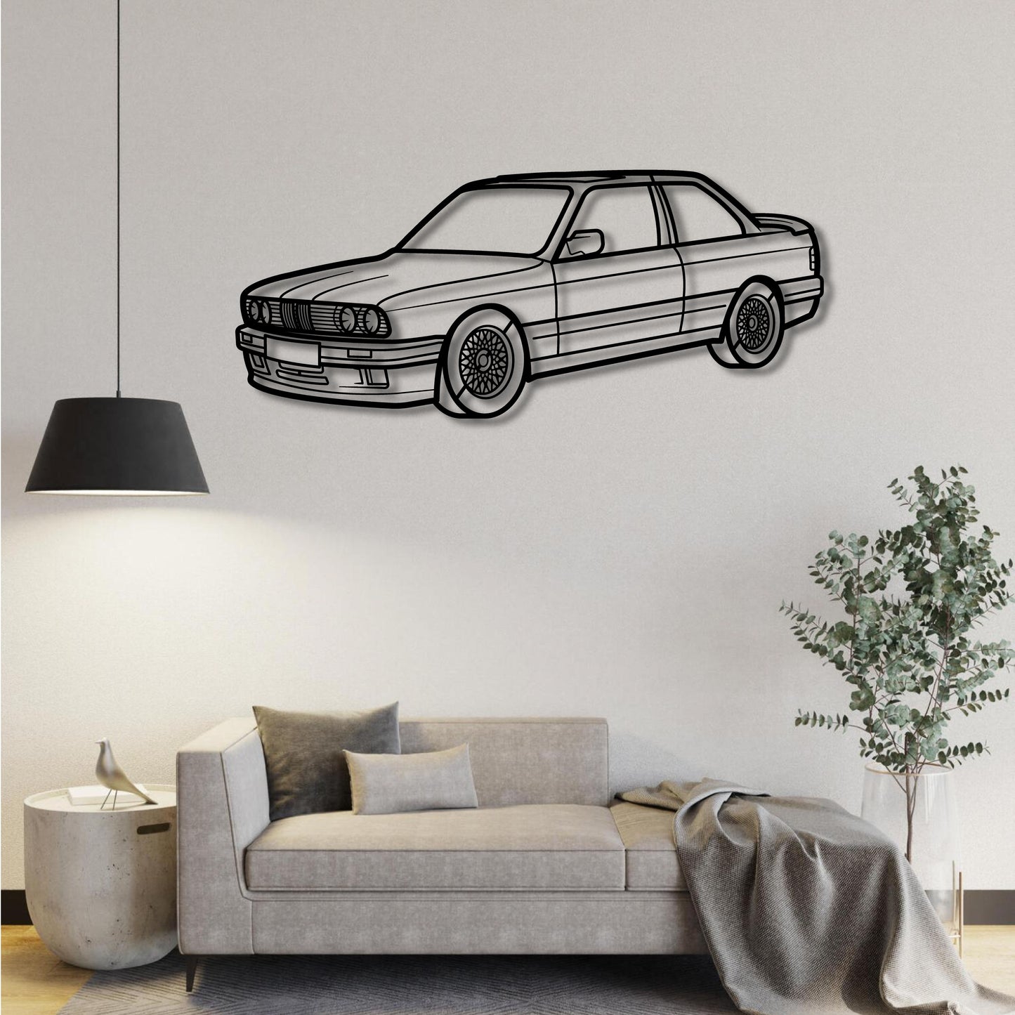 BMW E30 325IS PERSPECTIVE METAL WALL ART