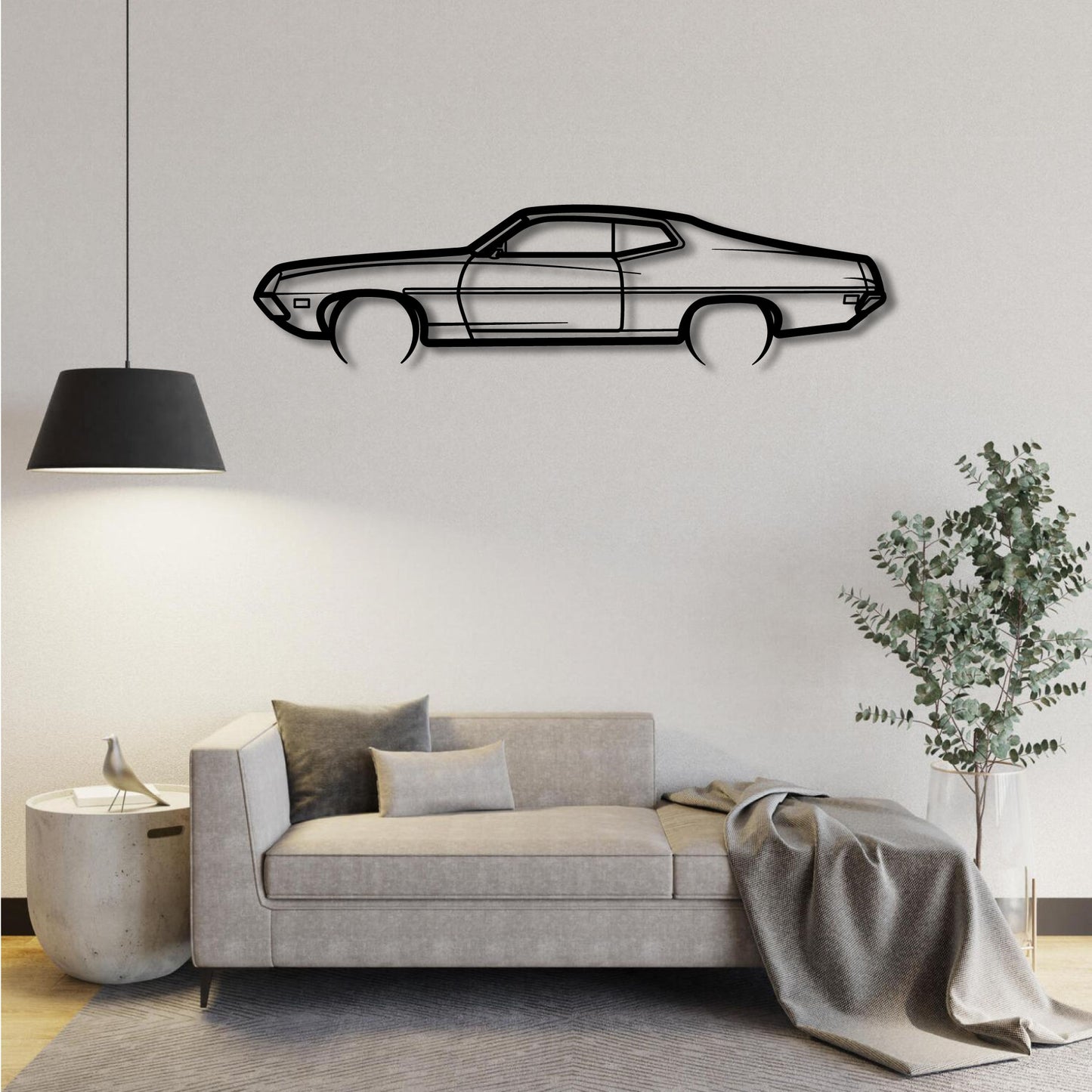 1970 FORD TORINO GT SPORTSROOF METAL WALL ART