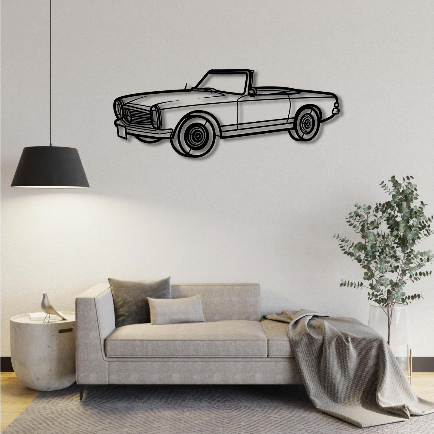 MERCEDES BENZ "PAGODA" 230 SL CONVERTIBLE PERSPECTIVE METAL WALL ART