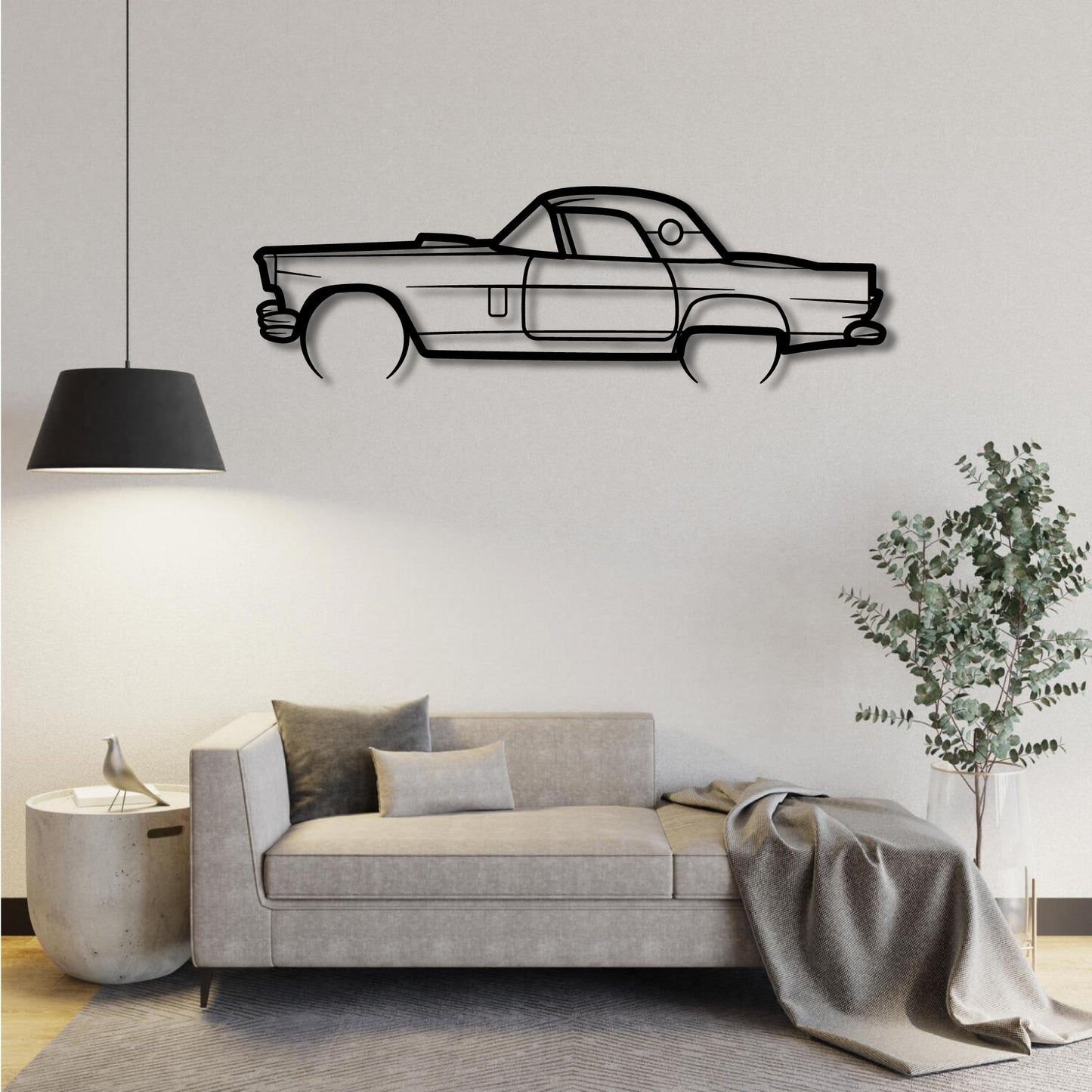 1957 FORD THUNDERBIRD METAL WALL ART