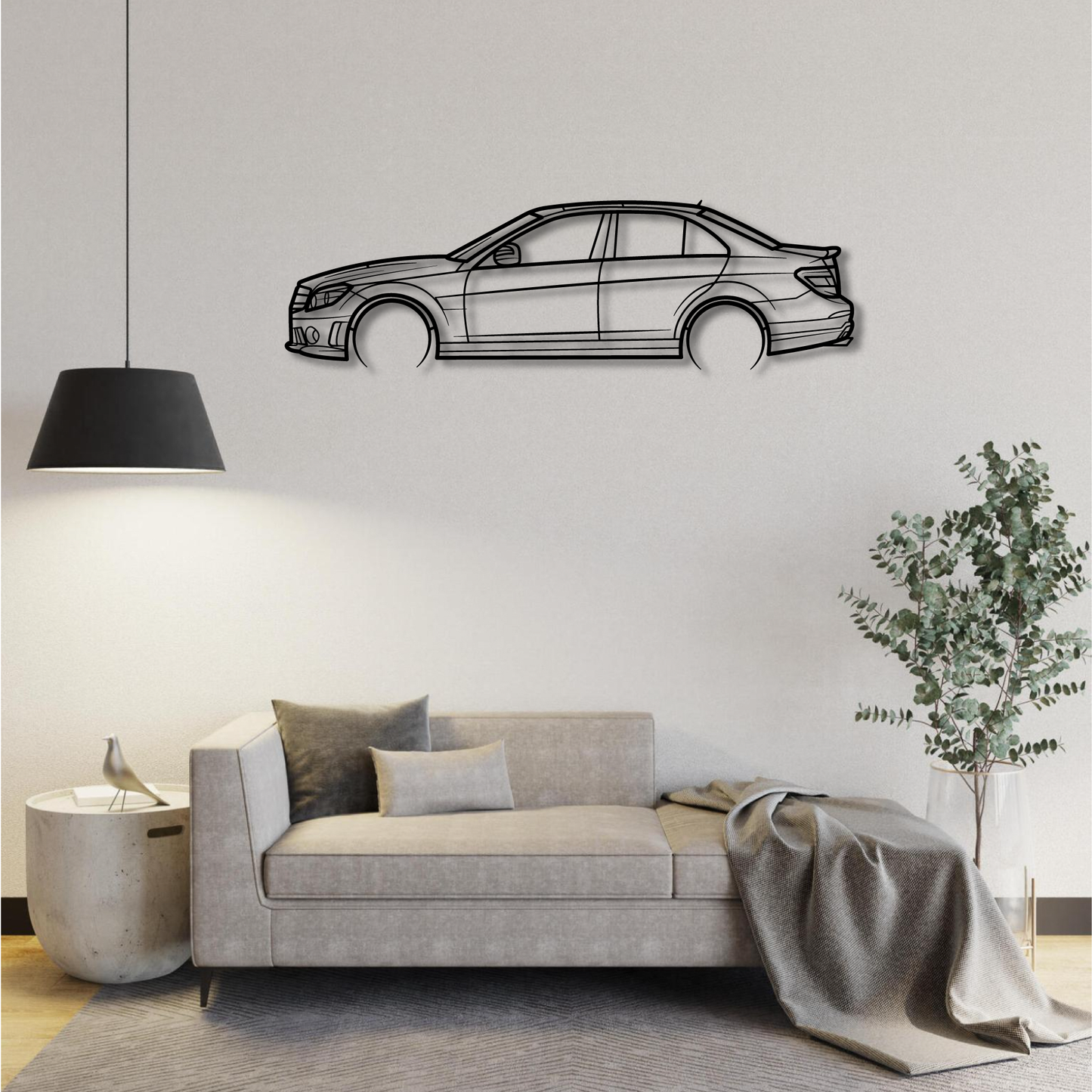 MERCEDES BENZ C63 AMG W204 4 DOOR METAL WALL ART