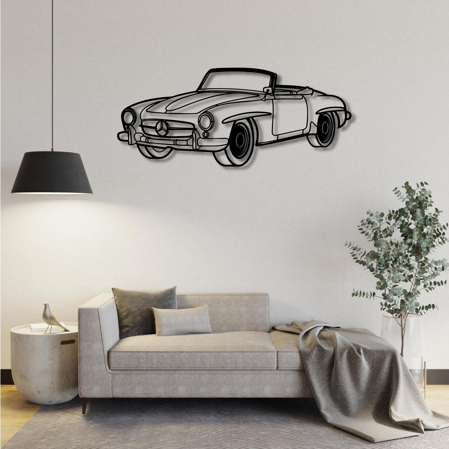 MERCEDES BENZ 190 190SL 1958 PERSPECTIVE METAL WALL ART