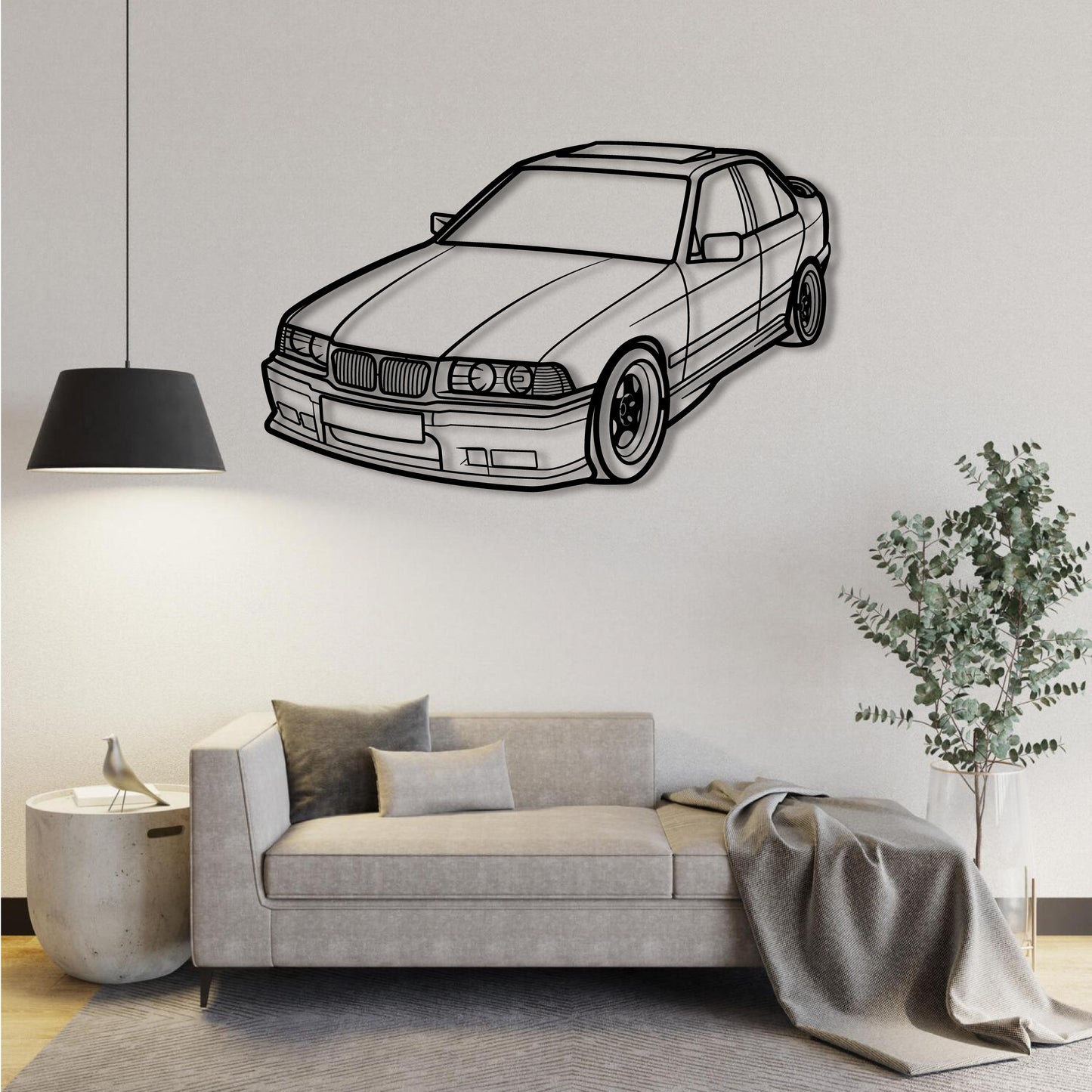 BMW E36 PERSPECTIVE METAL WALL ART