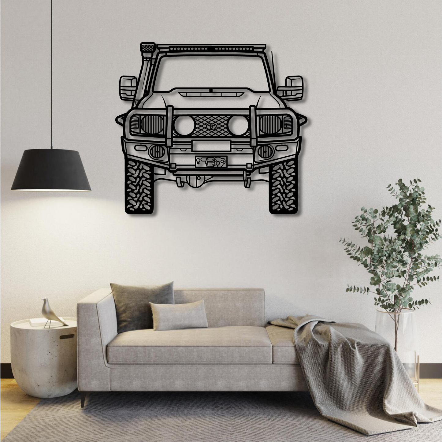 TOYOTA LAND CRUISER FRONT PERSPECTIVE METAL WALL ART
