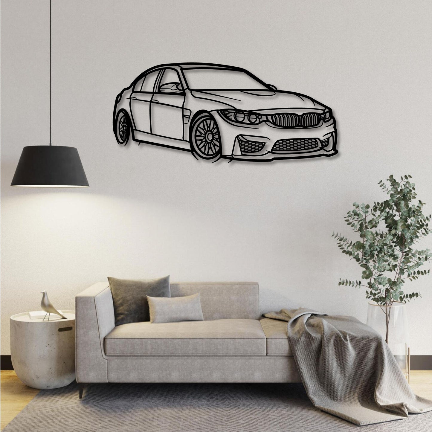 BMW M3 F80 FRONT THREE QUARTER PERSPECTIVE 2 METAL WALL ART
