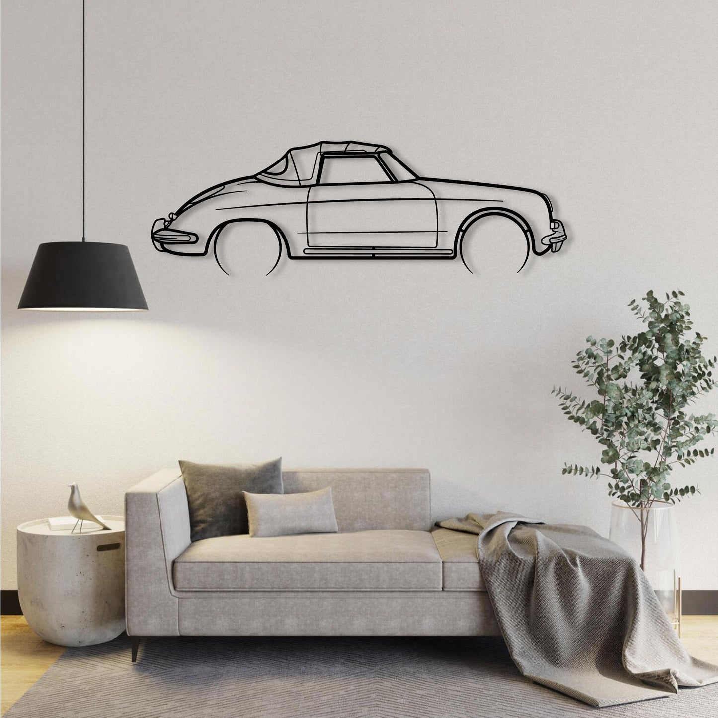 PORSCHE 356 SPEEDSTER DETAILED METAL WALL ART