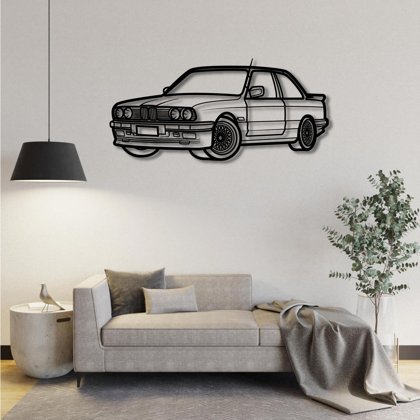 BMW E30 323I PERSPECTIVE METAL WALL ART